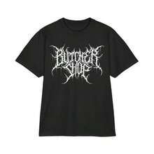 Women's Classic Black Cotton T-Shirt With White Graphic Print, Short Sleeve, Round Neck, Regular Length, Urban Gothic Style, Summer T-Shirt - 17 - 查看 7