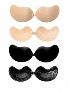 1pc Invisible Strapless Self-Adhesive Bra: Sexy Silicone Breast Pads, Suitable For Strapless Dresses, Wedding Dresses. Enhances Small Breasts, Shows A Fuller Breast Shape. Invisible Mango Cup Bra Inserts - Multicolor - View 6