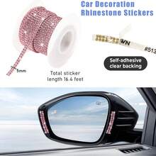 5m/Roll DIY Rhinestone Strip, Suitable For Car Crystal Diamond Decoration, Car Diamond Decoration, Self-Adhesive Diamond Crafts DIY Rhinestone Strip. - Two Rows Of Diamonds - View 8