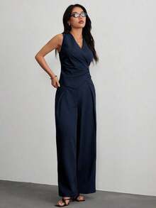 Trajes de mujer, elegantes para ir al trabajo en otoño/invierno - Azul marino - Ver 7