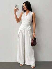 Trajes de mujer, elegantes para ir al trabajo en otoño/invierno - Blanco - Ver 6