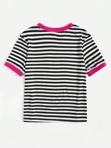 Camiseta ringer de rayas con bolsillo - Multicolor 2 - Ver 2
