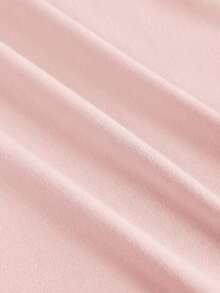 Camiseta de mujer de unicolor con pliegues, de estilo versátil - Rosa Pálido - Ver 9