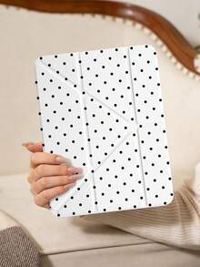 1 ốp lưng acrylic trong suốt họa tiết chấm bi trắng, in hai mặt, có khe cắm bút tích hợp, vỏ acrylic trong suốt cao cấp chống cong vênh, chống trầy xước, chống rơi vỡ, chân đế gập 8 nấc điều chỉnh, nam châm/tự động bật/tắt màn hình, ốp bảo vệ máy tính bảng kiểu dáng thanh lịch/lãng mạn (Không bao gồm bút, một số mẫu có khung viền ống kính) - nhiều màu - Xem 4