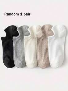 1/5 Pairs Women's Ankle Socks, White Color, Affordable, Y2K Style, Cute, Sports, Interesting, Gift (NO White Card) - Multicolor - View 9