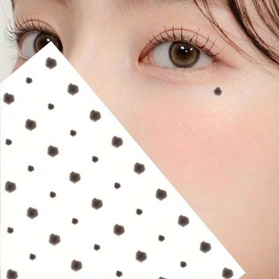 Latest Realistic Mole Temporary Disposable Tattoo Stickers - Easy To Apply And Remove, Asymmetrical Edge Design For More Natural And Realistic Look, Suitable For Facial Decoration