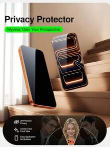 2pcs 17 Pro Max Privacy Tempered Glass Screen Protector, Military-Grade Shatterproof Protection, Quick & Easy Installation, Compatible With Phone Case Design, Full Screen Coverage, Sensitive & Comfortable Touch, Suitable For 17Pro/17Air/17E/17/16Promax/16Pro/16/15/14/13/12/11, Phone Accessories, Compatible With Multiple Models, One-Stop Privacy Protection - Black - View 4