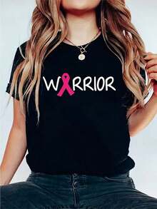 Camiseta de manga corta con cuello redondo para mujer - Blusa casual de verano y primavera con cuello redondo y manga corta, top opaco lavable a máquina, ideal para atuendos casuales - En stock (sin marca) - Ropa de mujer 100% algodón - Negro - Ver 7