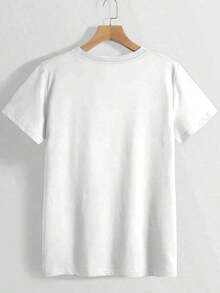 ropa de mujer 2026 Moda para Damas Primavera & Verano Nueva Camiseta de Manga Corta con Estampado de Amor para el Día de San Valentín, Cuello Redondo, Corte Holgado, Top Casual a la Moda, Tela Cómoda, Lavable a Máquina, Estilo Simple para Uso Diario y al Aire Libre, Camisetas Gráficas, Camisetas Gráficas para Mujer, Camiseta de Verano, Camiseta Casual, Ropa de Vacaciones para Mujer, Diseño Juvenil y a la Moda, camisas de mujer - Blanco - Ver 2