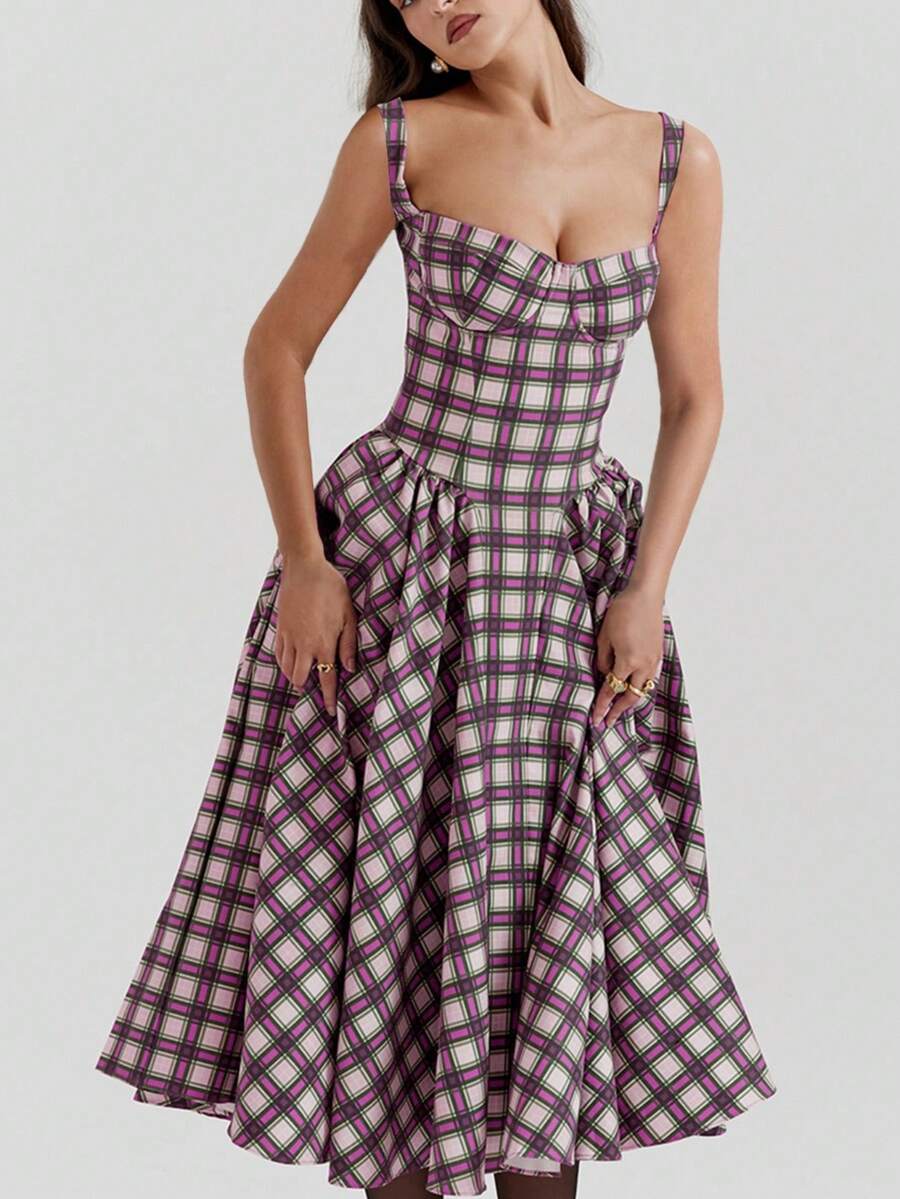 French Vintage Style Long Strapless Dress, Elegant Dress With An Aesthetic Color Palette - MultiWarna - View 1