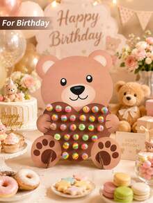 1 bộ giá đỡ trưng bày bánh donut bằng gỗ hình trái tim gấu, giá đỡ trưng bày bánh donut bằng gỗ thiết kế trái tim gấu phù hợp cho tiệc sinh nhật em bé, tiệc tiết lộ giới tính, trang trí bàn làm việc, giá đỡ trưng bày bánh donut tại nhà, giá phục vụ đồ ăn tiệc, giá đỡ đồ ăn tiệc sinh nhật, giá đỡ trưng bày bánh donut bằng gỗ, giá nấu ăn bếp tiệc tiết lộ giới tính em bé, trang trí tiệc em bé - Trái Tim Gấu Nhỏ - Xem 7