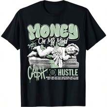 GiftMoney Cash Seafoam Abundance 4s Matching Para Hombres y Mujeres Camiseta Adecuada para uso durante todo el año, camiseta de manga corta con cuello redondo, estampada por un solo lado, de puro algodón, top divertido estampado para mujer Suave - Negro - Ver 6