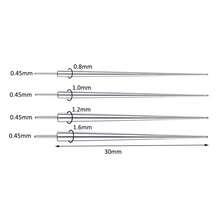 Kit de taladro de acero inoxidable 316L hipoalergénico, incluye taladro recto y curvo con rosca interna y externa, pasadores guía, herramientas de inserción y expansión para joyas de perforación de nariz, oreja, labio y ombligo en 0.8mm, 1.0mm, 1.2mm, 1.6mm - derecho - Ver 10