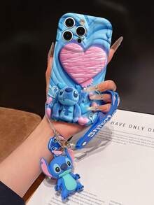 Disney Lilo & Stitch Phone Case With Stitch Charm And Stitch Lanyard - Cute Stitch Protective Case With Pink Heart And Layered Background Design, Equipped With Delicate Stitch Decorative Lanyard And Beaded Bracelet For Easy Carrying, Compatible With IPhone 17, 16, 15, 14, 13, 12, 11 Pro Series, Ideal For Birthdays, Holidays, Anniversaries, Graduation Gifts, Or Any Special Occasion To Surprise Family, Friends, Classmates, And Loved Ones. - trắng - Xem 7