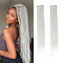 Dreadlock Extensions 18 Inch 24 Inch Synthetic Crochet Dreads Extensions 100% Handmade Single Ended Dreads Thin 0.6cm Width Reggae Style Dreadlock For Man And Woman - Light Grey - View 11