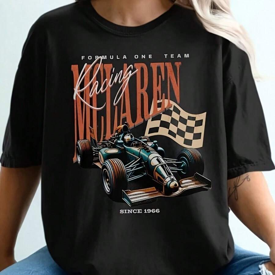 Vintagess Formulass Oness Racing T-Shirt - Black - View 1
