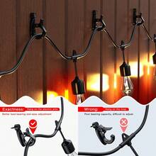 OHS 10pcs/20pcs Versatile Screw-In Hook For Hanging Lights, Plants, And Wind Chimes - Black - 10pcs - View 8