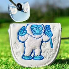 1pc Putter Head Cover With Snow Ape Pattern - Magnetic Closure PU Shell With Fluffy Lining And Cute Cartoon - Multicolor - View 6