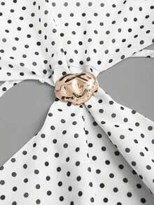 Top corto de tirantes con estampado de lunares lindo y encantador para mujer, para uso casual - Blanco - Ver 7