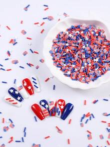 12g/20g Independence Day Polymer Clay Slices, Red White Blue Star & Flag Themed Nail Art Charm, USA Patriotic Nail Decorations For 4th Of July Manicure, DIY Nail Accessories For Women, Perfect For Holiday & Party Use, Nail Art Supplies - Multicolor - View 5