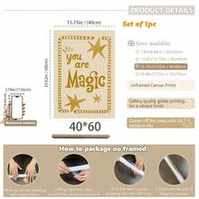 1件帆布牆面藝術品，兒童房裝飾畫，"You Are Magic"夢幻星形兒童房裝飾，波希米亞風格芥末黃與米色中性色調兒童房裝飾，勵志肯定藝術品，適用於幼兒臥室、兒童房、遊戲室牆面裝飾、閱讀區、育嬰室牆面裝飾 - 彩色 - 查看 17