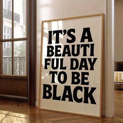 1pc Black Inspirational Wall Art, Graduation Commemorative Decor Painting, Canvas Printed Poster, Black Art Decor Suitable For Bedroom, Living Room Or Apartment Wall, Frameless Design, Gift For Women