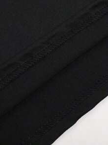 Tops para mujer de algodón para mujer 'I Have Two Moods' de manga corta y cuello redondo, top casual y lindo de alta elasticidad para fiestas. - Negro - Ver 4