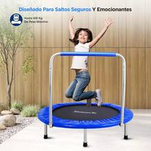 Trampolín Portátil y Plegable SereneLife - Rebotador de 36 para Uso Doméstico, Ejercicio Corporal y Fitness - Versión Actualizada - SLSPT365 MUVR - Azul de 36 pulgadas - Ver 3