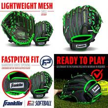 Franklin Sports Molino de Viento Serie Ligero Guante de Softball, 27.9 cm - Gris/Lima - Ver 1