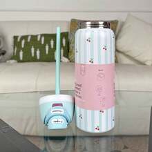 24oz/32Oz Insulated Stainless Steel Water Bottle With Straw For Sports And Travel, Hint Of Grape & Insulated Stainless Steel Water Bottle With Straw For Sports And Travel - playful fight-32oz - 查看 1