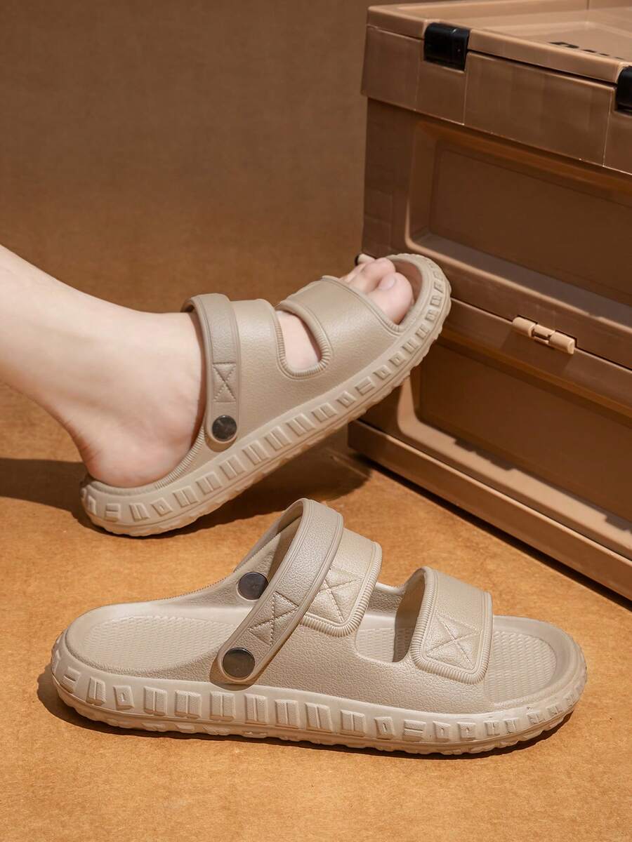 Sandalias deportivas para hombres, chanclas casuales y versátiles con suela antideslizante, duradera y suave, cómodas, aptas para interiores y exteriores, para el verano - Caqui - Ver 1