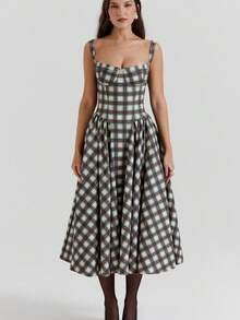 French Vintage Style Long Strapless Dress, Elegant Dress With An Aesthetic Color Palette - 綠色 - 查看 5