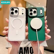 Koolife 1 Stück waldgrüne magnetische Handyhülle, PC+TPU hautfreundliche matte Hülle mit personalisiertem Rahmendesign & großer Kameraausschnitt, stoßfeste sturzsichere Schutzhülle, kompatibel mit Apple 17/17pro/17promax/17Air/16/15/14/13/12/11/Galaxy S25/S24/S23/S22 - Grüne Berge - Übersicht 3