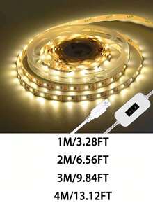 1/2/3/4/5/10m USB Powered Smart Motion Sensor LED Light Strip, Self-Adhesive Suitable For Wardrobe, Cabinet, TV, Living Room, Shoe Rack, Sofa, Flexible LED Light Strip, USB LED Light Strip With Sensor, 5V USB Powered, Warm White Light/1m/3 Meters/5m USB Powered Smart Motion Sensor LED Light Strip - White - View 10