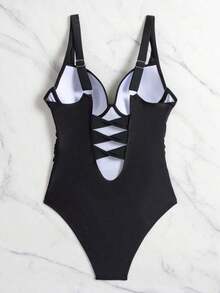 Swim Traje De Baño De Una Pieza De Mujer Con Detalle Recogido - Negro - Ver 11
