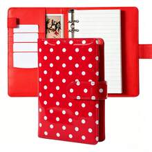 Carpeta A6 - Con 90 páginas de núcleos reemplazables - Papel lacado y engrosado, adecuado para notas diarias, notas de estudio, planificación diaria y regalos de vacaciones, útiles escolares, útiles escolares lindos, (sin bolígrafo) - Multicolor - Ver 11