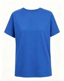 Solt Camiseta casual de mujer con motivo de mariposa - estilo casual deportivo, camiseta de manga corta con cuello redondo, cómoda y transpirable, a la moda, fácil de combinar, suave al tacto, diseño estampado, estampado digital creativo de primavera y verano - Camiseta unisex de algodón holgada de manga corta y cuello redondo estilo vintage urbano.gráfico - Azul - Ver 2