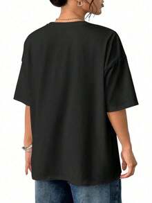 Women's And Unisex Texas Urban Clothing, Oversized Crew Neck T-Shirt For Daily Outings, Camping, Concerts, Hip-Hop, Rock And Rap Events, Pride T-Shirt With Map Design Of Texas Cities And Towns, Soft, Breathable And Lightweight T-Shirt, Casual Summer Outfits, Barbecues, Texas-Themed Events, Machine Washable. - 黑色 - 查看 7