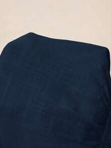 Camisa casual de mujer de unicolor con cuello en V y detalle de nudo en la parte delantera, de manga larga - Azul marino - Ver 9