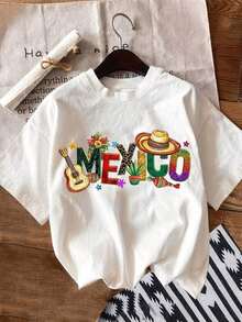 Free LazyCAMISETA DE DAMA CON DISEÑO MEXICO GUITARRA IDEAL PARA LA MODA CASUAL, GYM O VERANO VIVA MEXICOHolidayNigh - Blanco - Ver 7
