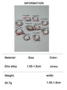 imoli 10pcs/Set Fashion Creative Geometric Bow Heart Rhinestone Knuckle Rings Set, Suitable For Women Stacking, Party Jewelry - Multicolor - View 13