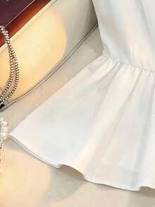 Camiseta sin mangas ajustada para mujer, adecuada para el trabajo, el viaje, las fiestas, la graduación y el uso diario - Blanco - Ver 4