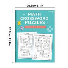 2本組數學填字遊戲練習本 32頁 | 兒童加減乘除數字填字活動工作表 小學數學遊戲練習本 自學教育數學練習本 - 彩色 - 查看 4