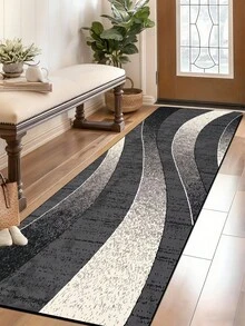 1pc Diatomaceous Earth Wave Striped Kitchen Mat, Three-Color Wave Texture, 3.5mm Thick Cuttable, Absorbent Non-Slip Floor Mat, Small Rug For Kitchen, Bathroom, Entryway, Patio, Hot-Selling Long Foot Mat - Multicolor - View 9