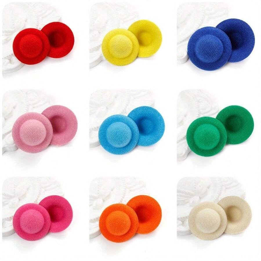 20 pièces Mini chapeau en feutre dôme, chapeau parfait pour les artisanats DIY, les miniatures, les décorations de Noël et de la Saint-Valentin, les fêtes et les célébrations - 10 pièces de couleurs aléatoires - Voir 1