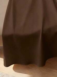 Vestido amarillo plisado sin mangas de verano para mujer, vestido elegante - Cafetería - Ver 3