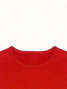 Tops de Verano 2026: Camiseta Estampada de Moda con Personalidad, Top Casual de Manga Corta para Mujer de Primavera y Verano, Camiseta de Moda con Cuello Redondo para Mujer, Ropa de Verano Holgada y Cómoda para Mujer 100% Cotton Blusas Bonito - Rojo - Ver 4