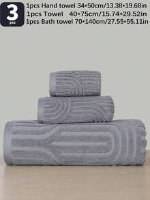 QIBHI 1/2/3pcs Optional Jacquard 100% Pure Cotton Bathroom Towel/Or Bath Towel Jacquard* Fabric Not Thick* Guest Hand Towel/Face Towel/Bath Towel Cotton Terry Absorbent Soft Home Face Towel Or Bath Towel, Home Decor, - Grey - View 6