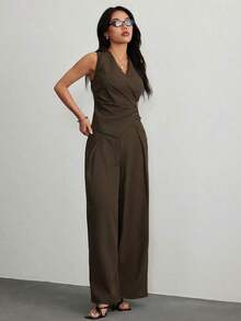 Trajes de mujer, elegantes para ir al trabajo en otoño/invierno - Marrón - Ver 6