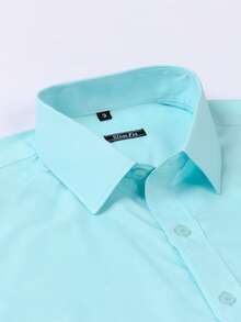Rand paul Men's Microfiber Cotton Comfort Shirt With Slim Fit Style - 水綠色 - 查看 5